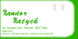 nandor matyek business card